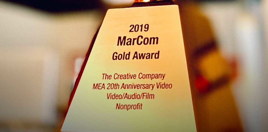 Photo of 2019 MarCom Award given to the Creative Company for video production