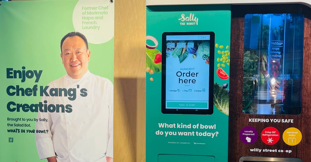 Image showing Sally, an automated hands free salad maker at the Willy Street Coop in Madison WI.