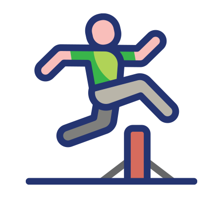 Person jumping over a hurdle, representing overcoming challenges or obstacles