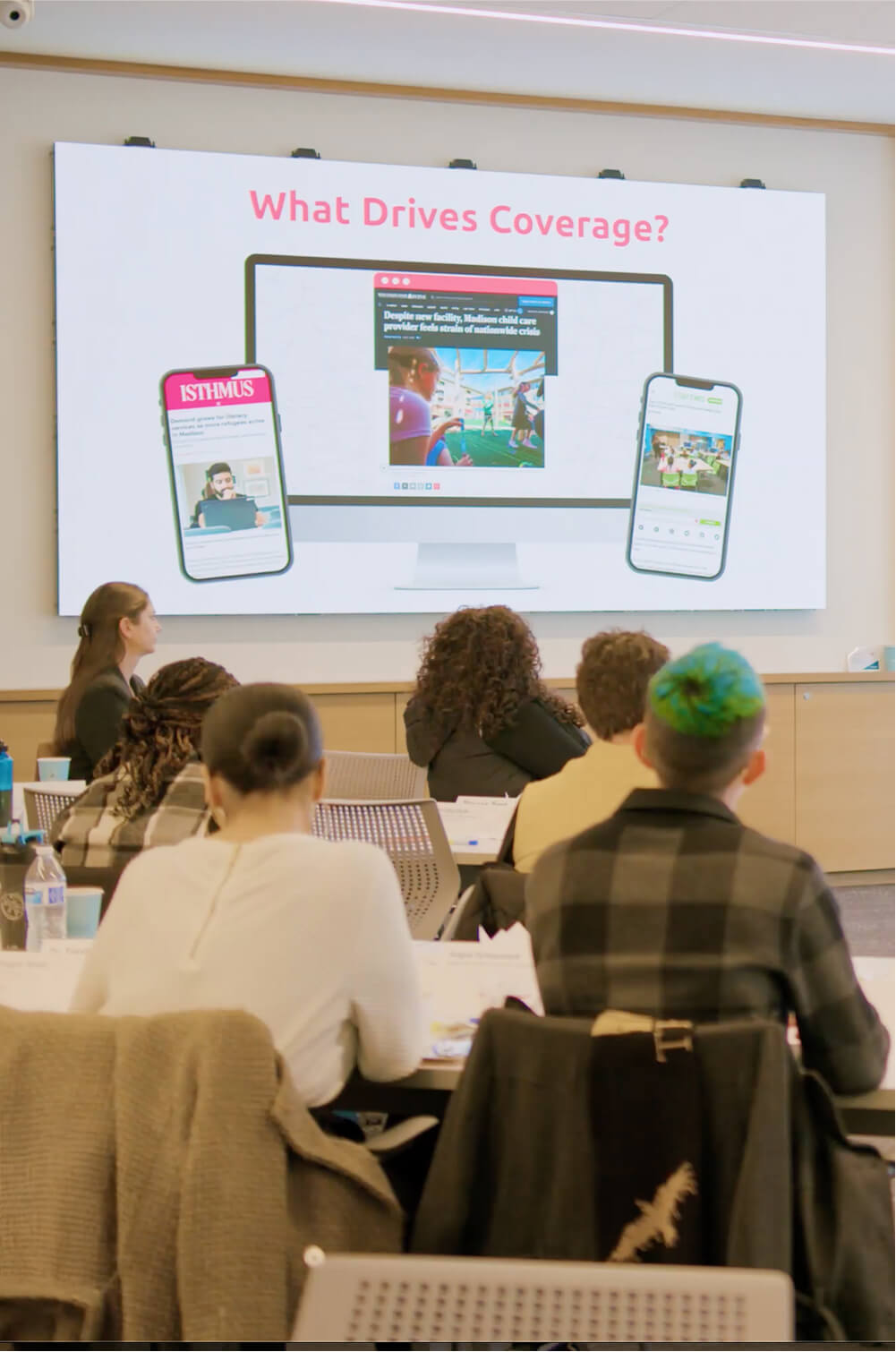 Nonprofit leaders attend a media training event hosted by Ascendium and presented by The Creative Company in Madison, WI.