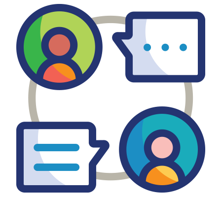 Conversation icon illustrating dialogue or customer support interaction