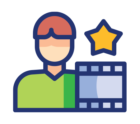 Video creator icon symbolizing talent, recognition, and digital media production