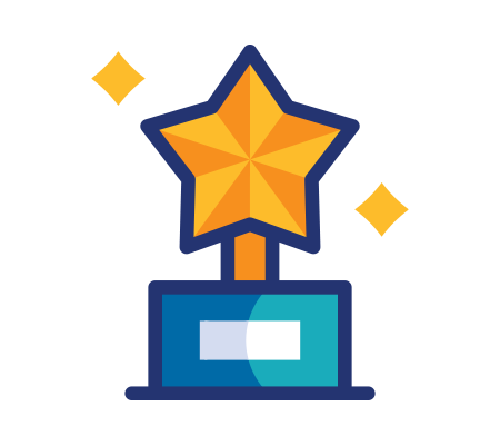 Award trophy with star design representing success, recognition, or top performance